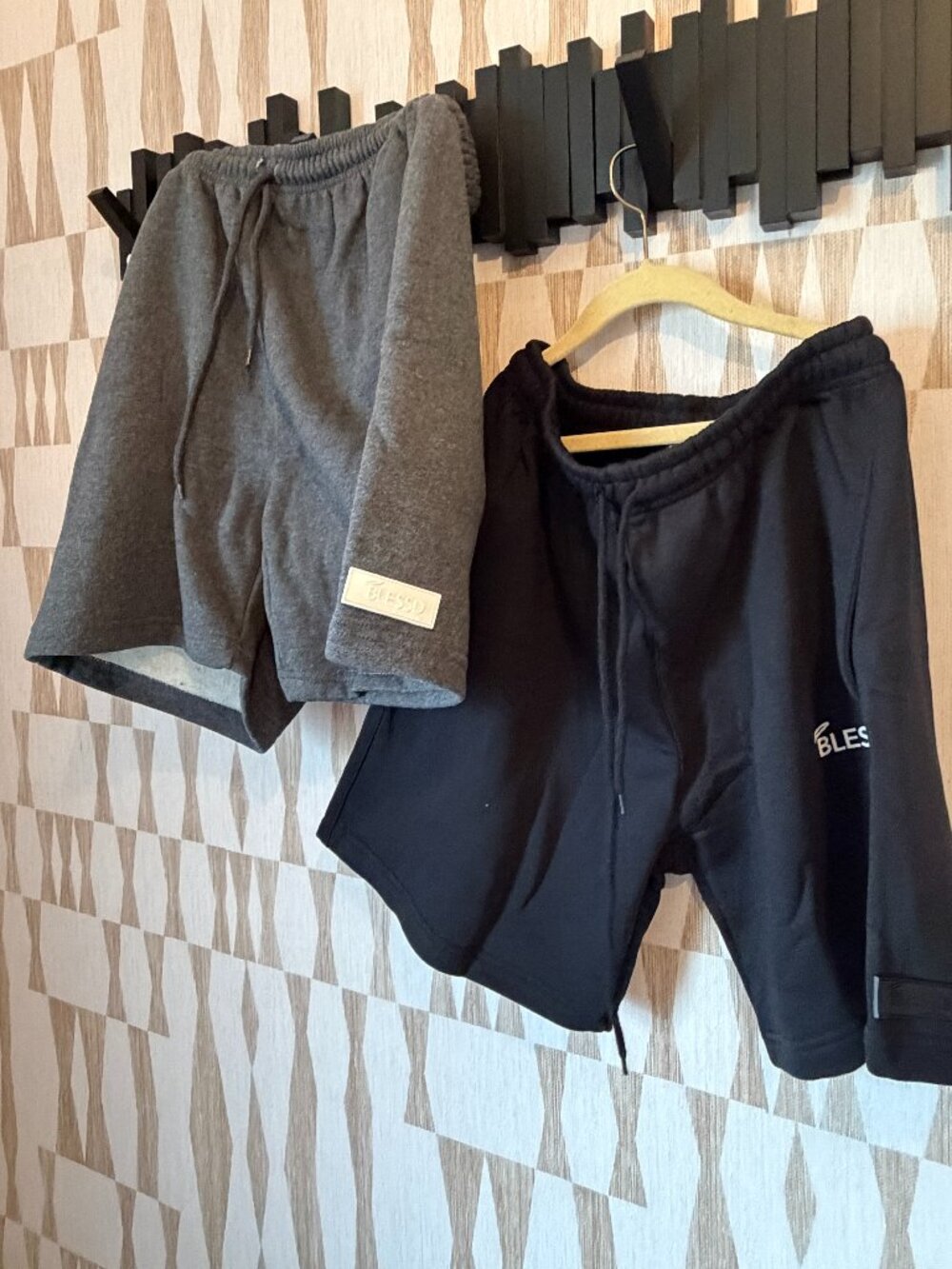 Grey/black  Fleece Sweat Shorts------>>>  2 PAIRS